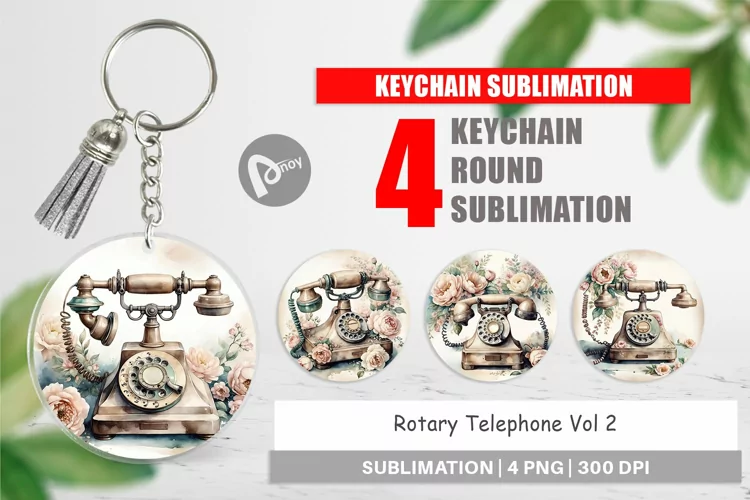 Keychain Rotary Telephone