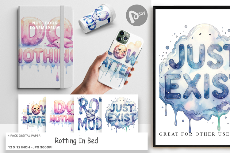 Rotting In Bed Anti-Hustle Digital Paper