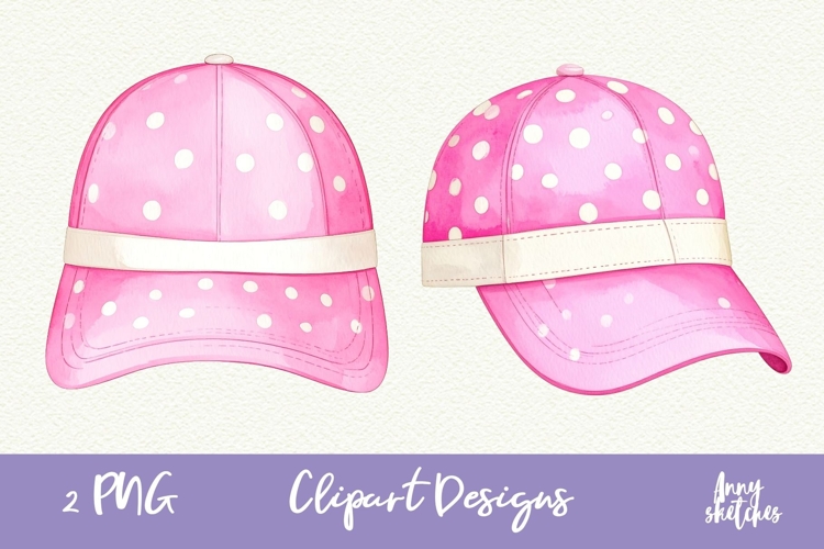 Polka-Dot Visor Hat Pink Womens Golf Cap Pink Golf Clipart