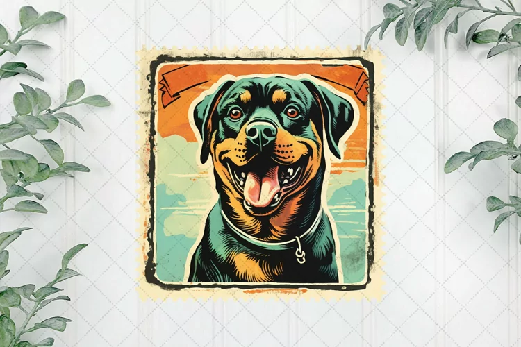 Dog Portrait Vintage Sublimation Clipart