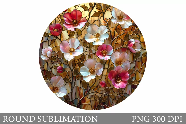 Flowers Round Sublimation. Floral Round Sublimation