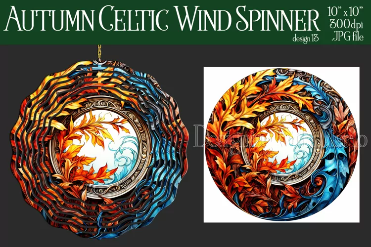 Autumn Wind Spinner, Sublimation Autumn Celtic Wind Spinner