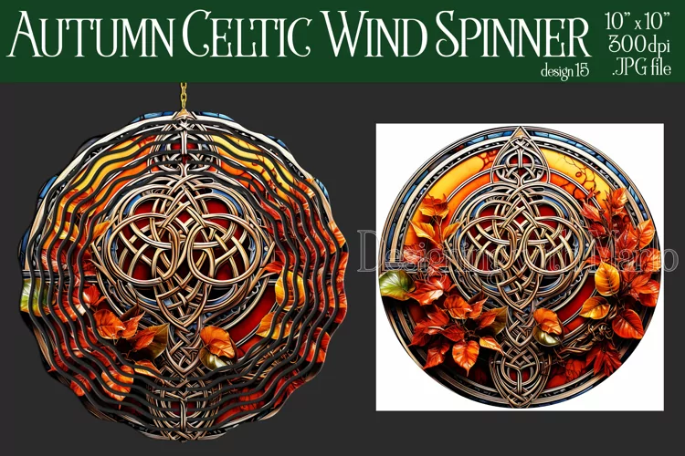 Autumn Wind Spinner, Sublimation Autumn Celtic Wind Spinner