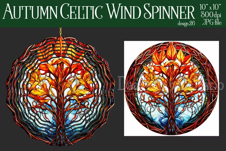 Autumn Wind Spinner, Sublimation Autumn Celtic Wind Spinner