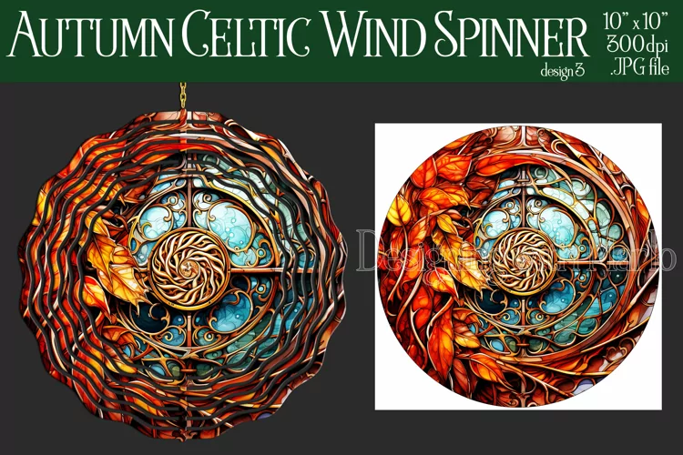Autumn Wind Spinner, Sublimation Autumn Celtic Wind Spinner