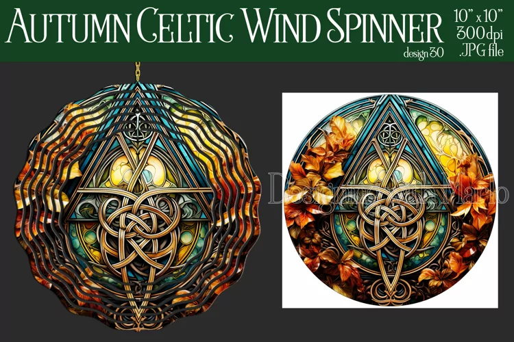 Autumn Wind Spinner, Sublimation Autumn Celtic Wind Spinner