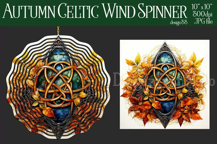 Autumn Wind Spinner, Sublimation Autumn Celtic Wind Spinner