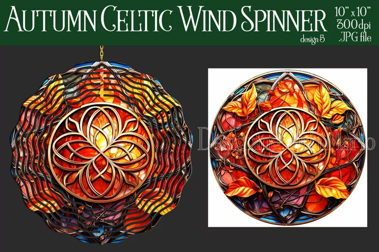 Autumn Wind Spinner, Sublimation Autumn Celtic Wind Spinner