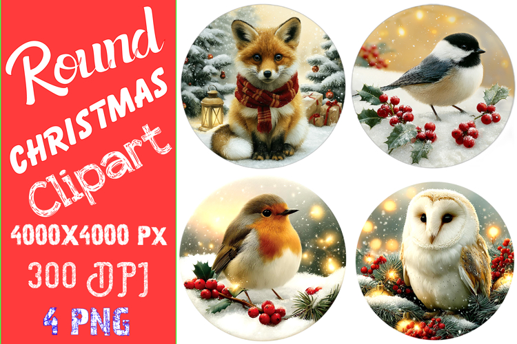 Round Christmas Clipart