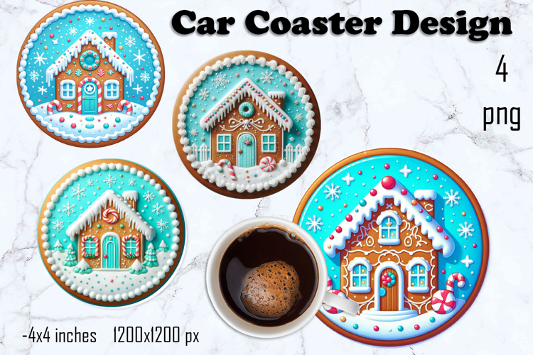 Round Christmas cookie decor Sublimation car Coaster