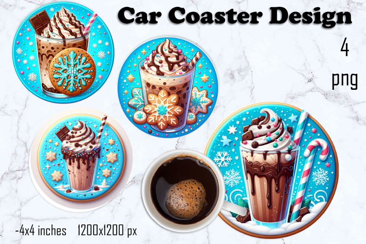 Round Christmas cookie decor Sublimation car Coaster