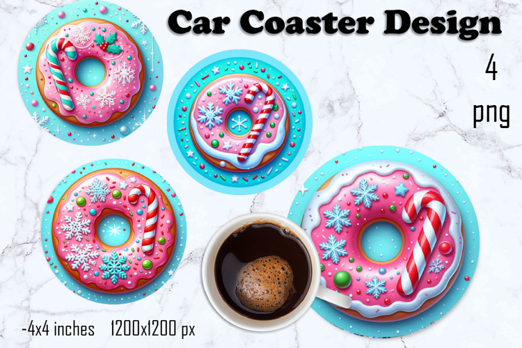 Round Christmas cookie decor Sublimation car Coaster