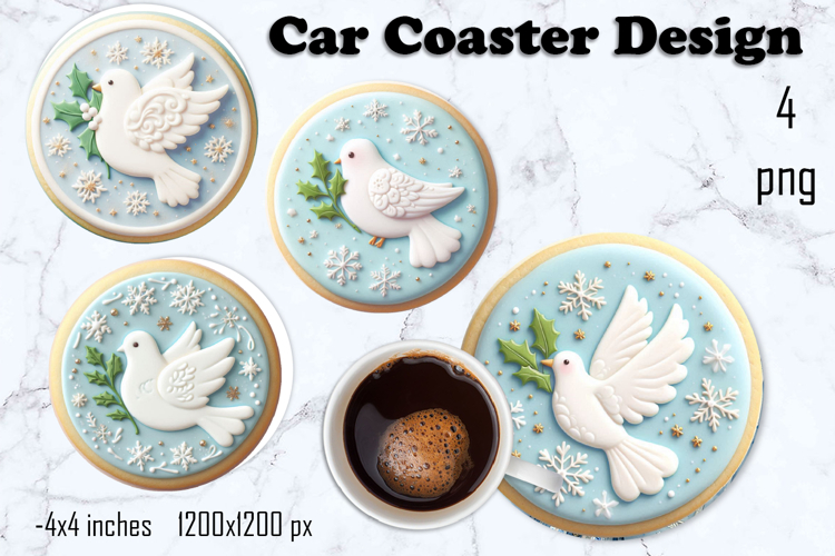 Round Christmas cookie decor Sublimation car Coaster