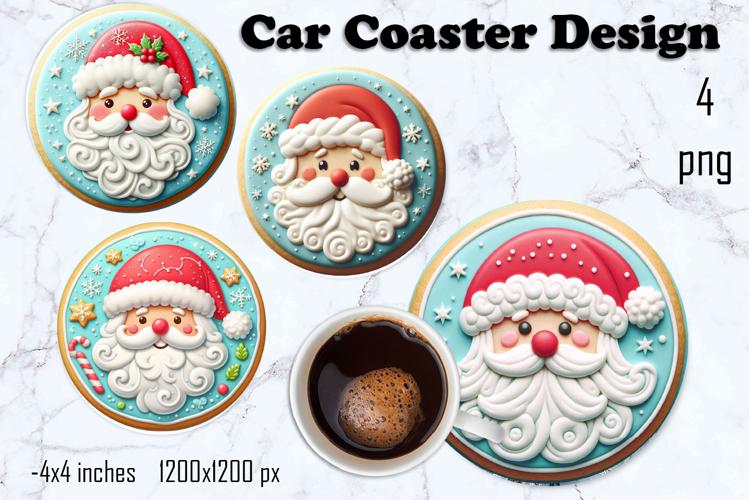 Round Christmas cookie decor Sublimation car Coaster