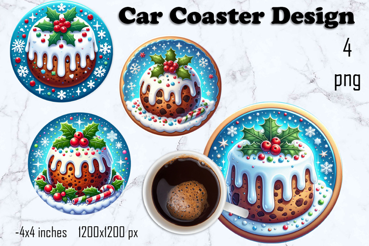 Round Christmas cookie decor Sublimation car Coaster