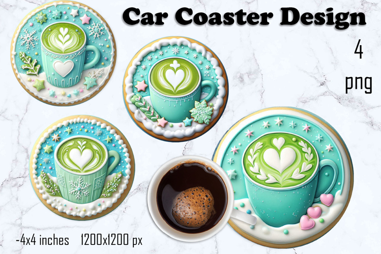 Round Christmas cookie decor Sublimation car Coaster