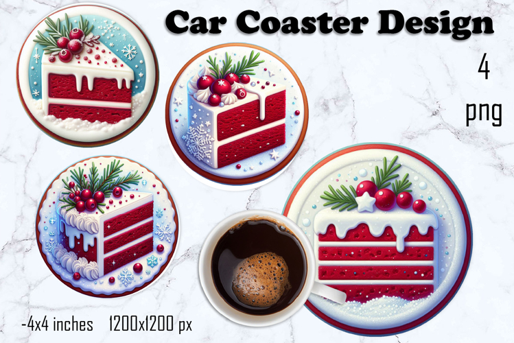 Round Christmas cookie decor Sublimation car Coaster