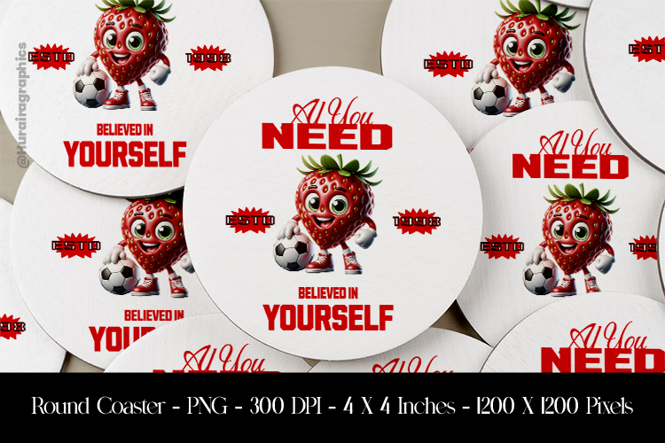 All You Need Belive In Belive Yourself Round Coaster Sublima