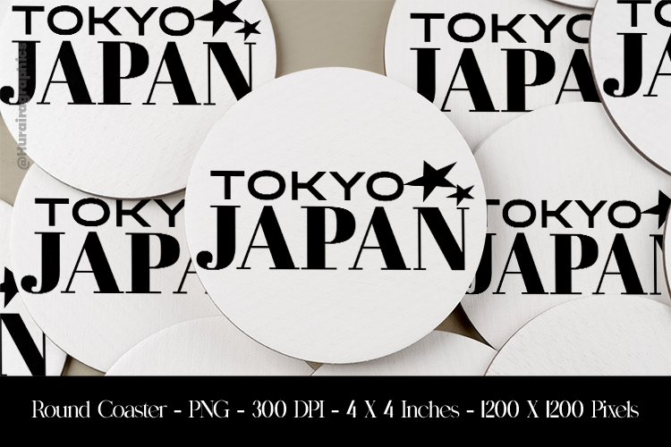 Tokyo Japan Round Coaster Sublimation Design
