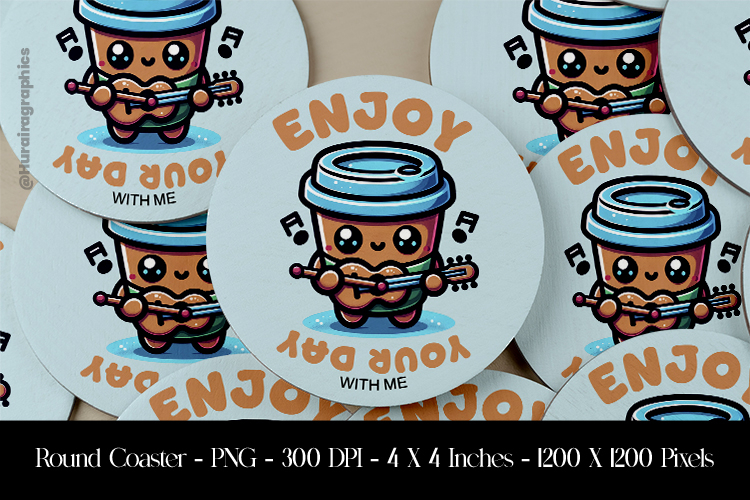 Enjoy Your Day Round Coaster Sublimation Design