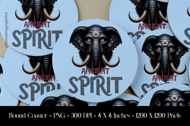 Ancient Spirit Round Coaster Sublimation Design