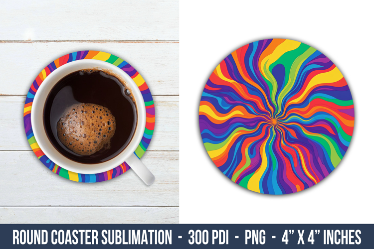 Psychedelic Pattern Round Coaster | Round Coaster Png