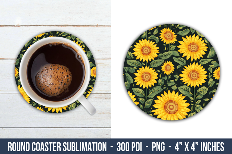 Sunflower Round Coaster | Round Coaster Sublimation