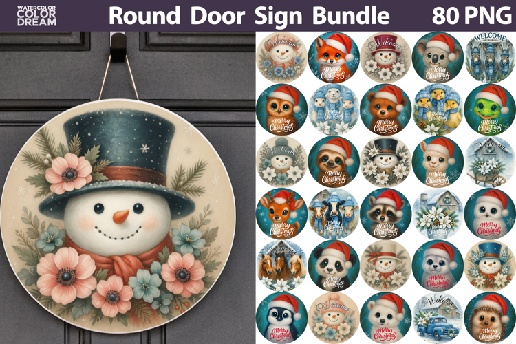 Christmas Round Sign Bundle| Farm Sublimation