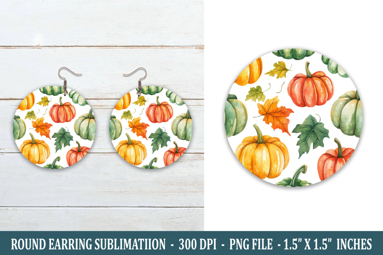 Watercolor Fall Round Earring | Earring Sublimation