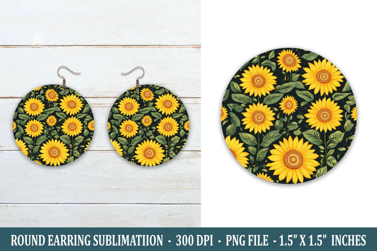 Sunflower Round Earring | Earring Sublimation