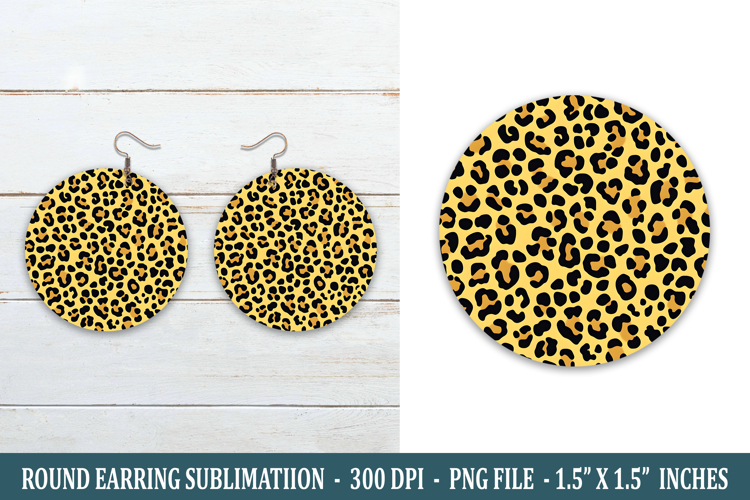 Leopard Print Round Earring | Earring Sublimation