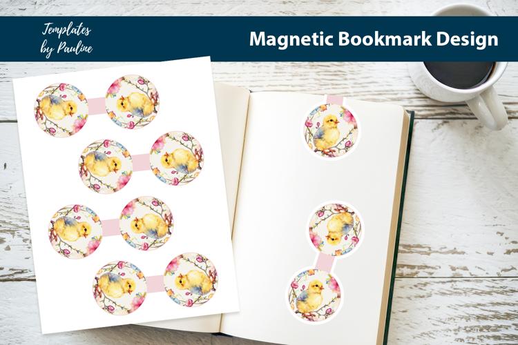 Round Easter Chick Magnetic Bookmark, Baby Chick Bookmark