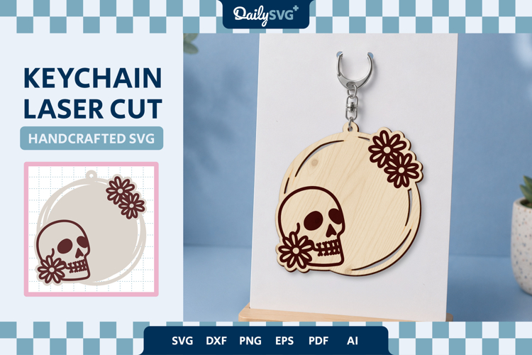 Halloween Skull Keychain