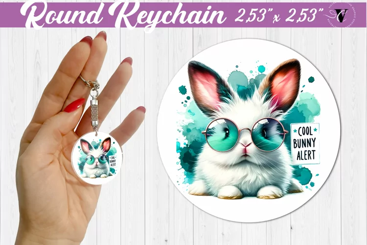 Round keychain sublimation | Funny animals| Easter