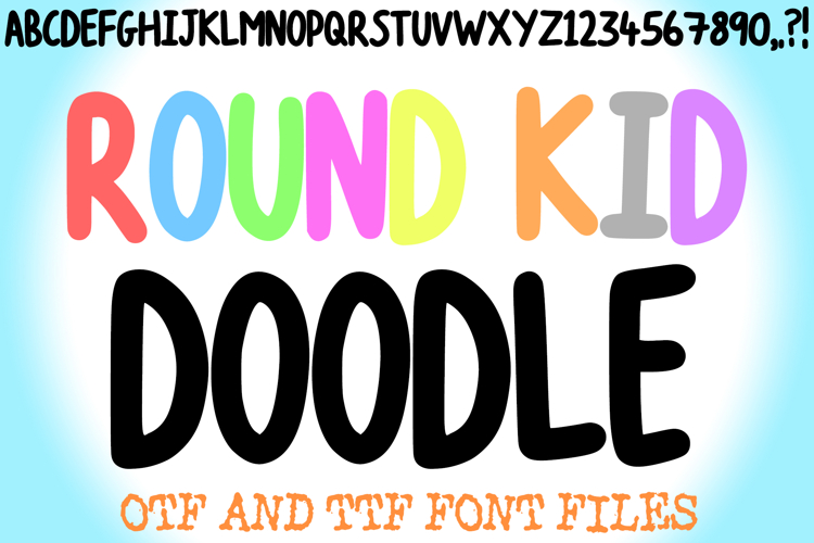 Round Kid Doodle Handwriting Alphabet Lettering ABC Font