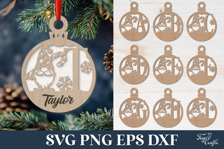 Christmas Monogram Ornament SVG