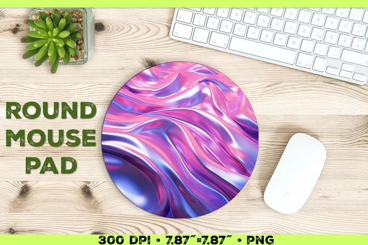 Melty Metallics Design Round Mouse Pad Sublimation