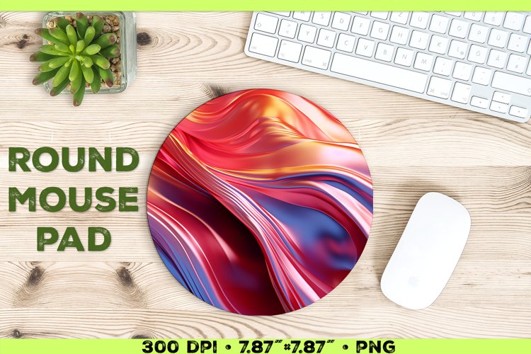 Melty Metallics Design Round Mouse Pad Sublimation example image 1