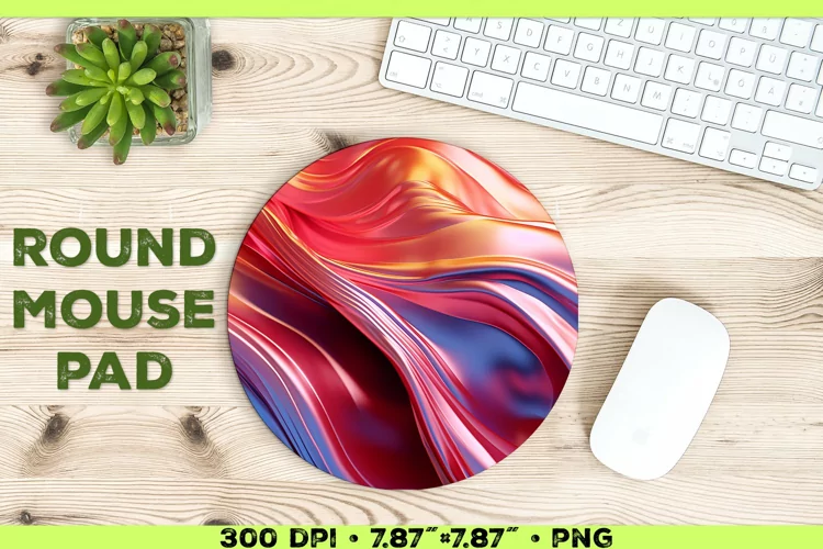 Melty Metallics Design Round Mouse Pad Sublimation