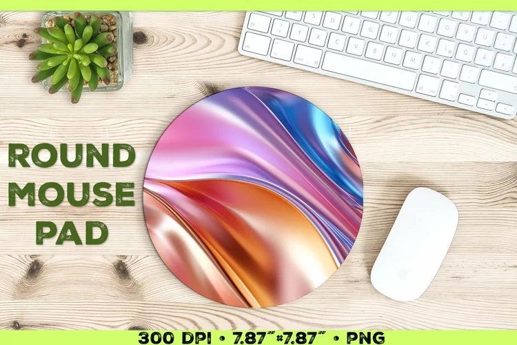 Melty Metallics Design Round Mouse Pad Sublimation