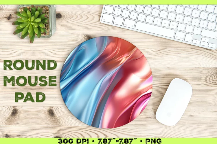 Melty Metallics Design Round Mouse Pad Sublimation