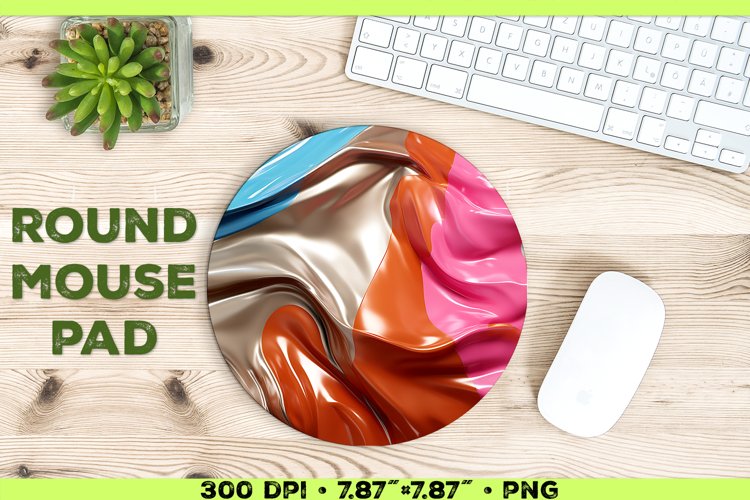 Melty Metallics Design Round Mouse Pad Sublimation