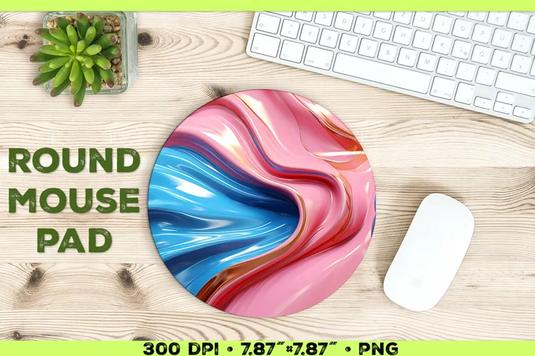 Melty Metallics Design Round Mouse Pad Sublimation