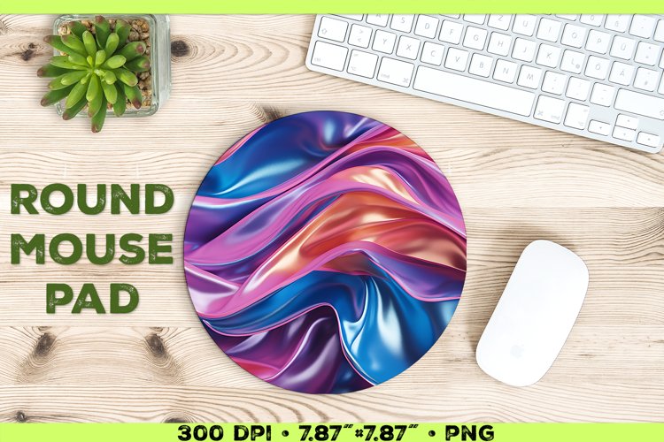 Melty Metallics Design Round Mouse Pad Sublimation example image 1