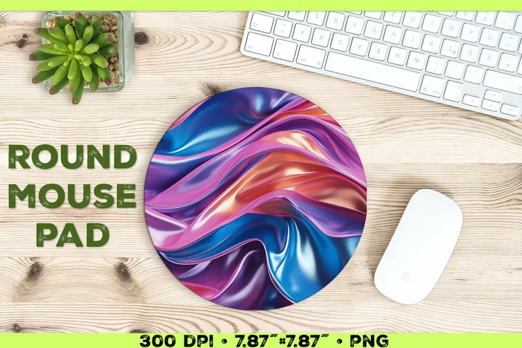 Melty Metallics Design Round Mouse Pad Sublimation