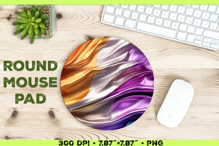 Melty Metallics Design Round Mouse Pad Sublimation