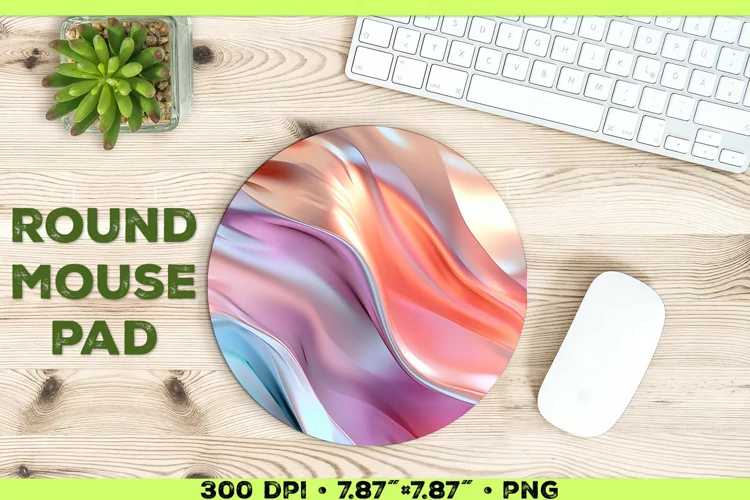 Melty Metallics Design Round Mouse Pad Sublimation