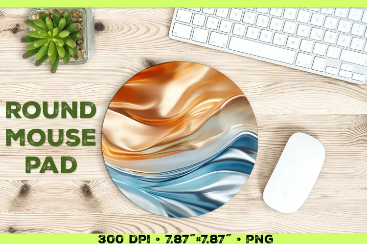 Melty Metallics Design Round Mouse Pad Sublimation