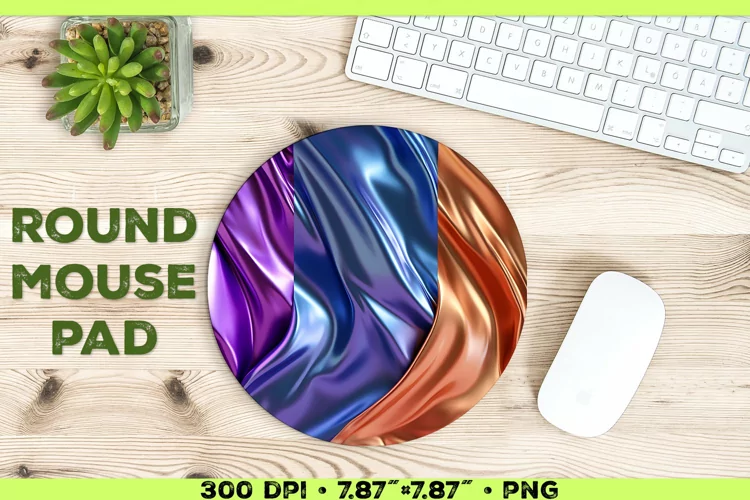 Melty Metallics Design Round Mouse Pad Sublimation