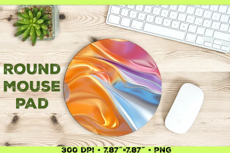 Melty Metallics Design Round Mouse Pad Sublimation